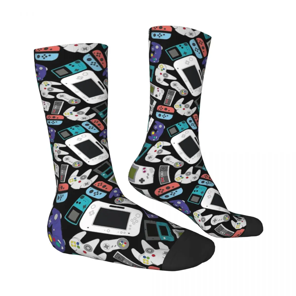 Nostalgia of the 1980s GAMER CONTROLLER N FANS Men Women Socks Windproof Novelty Spring Summer Autumn Winter Stockings Gift