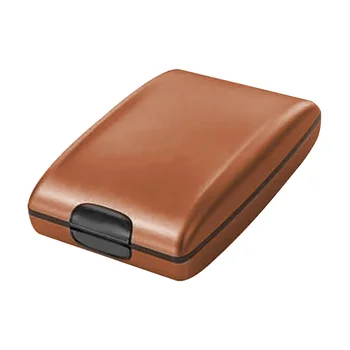 Porte-cartes en alliage d'aluminium pour hommes, mini portefeuille RFID, étui à cartes multifonctionnel en métal, poudre arrière, porte-cartes d'identité et de crédit