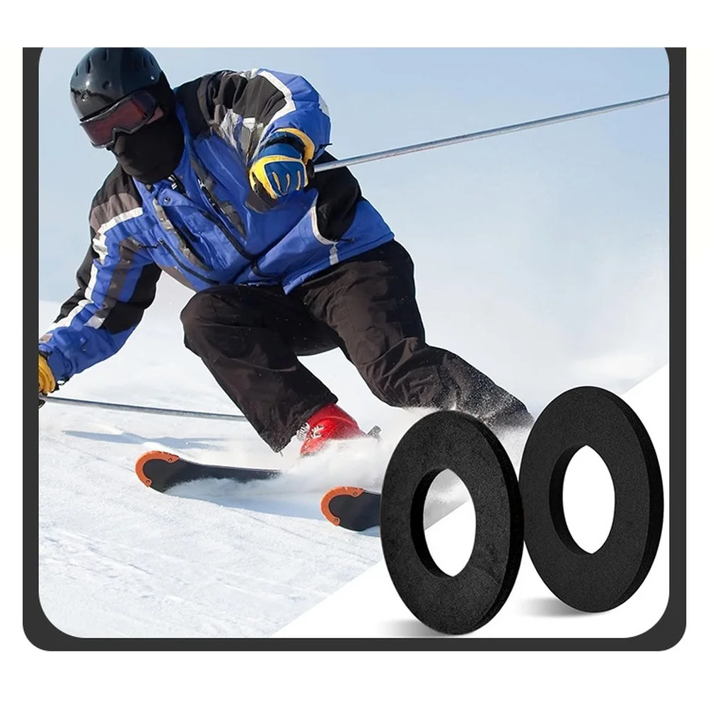 EVA Ankle Blister Protector Pads 4pcs Black 80mm for Ski Boots Peel and Design to Reduce Rubbing and Heel Lift