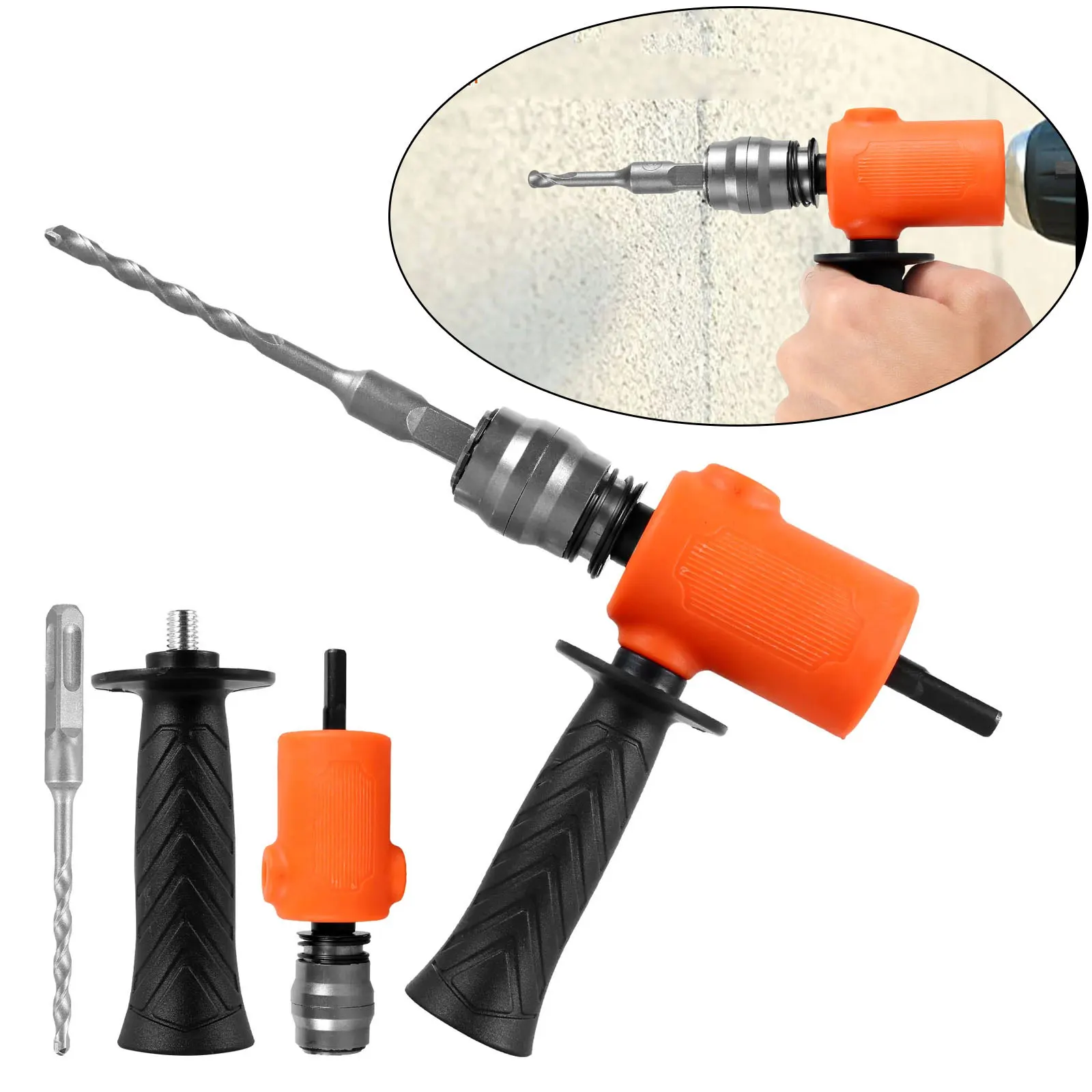 

Electric Drill to Hammer Adapter Portable Electric Hammer Conversion Head with Drill Bit Lightweight Electric Hammer Drill