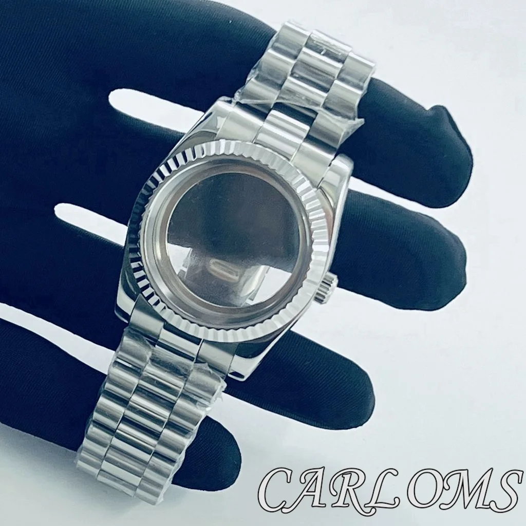 TOP 36mm 40mm ETA 2824 PT5000 NH34 NH35 NH36 NH70 NH72 Movement Silver Stainless Steel Watch Case Sapphire Glass