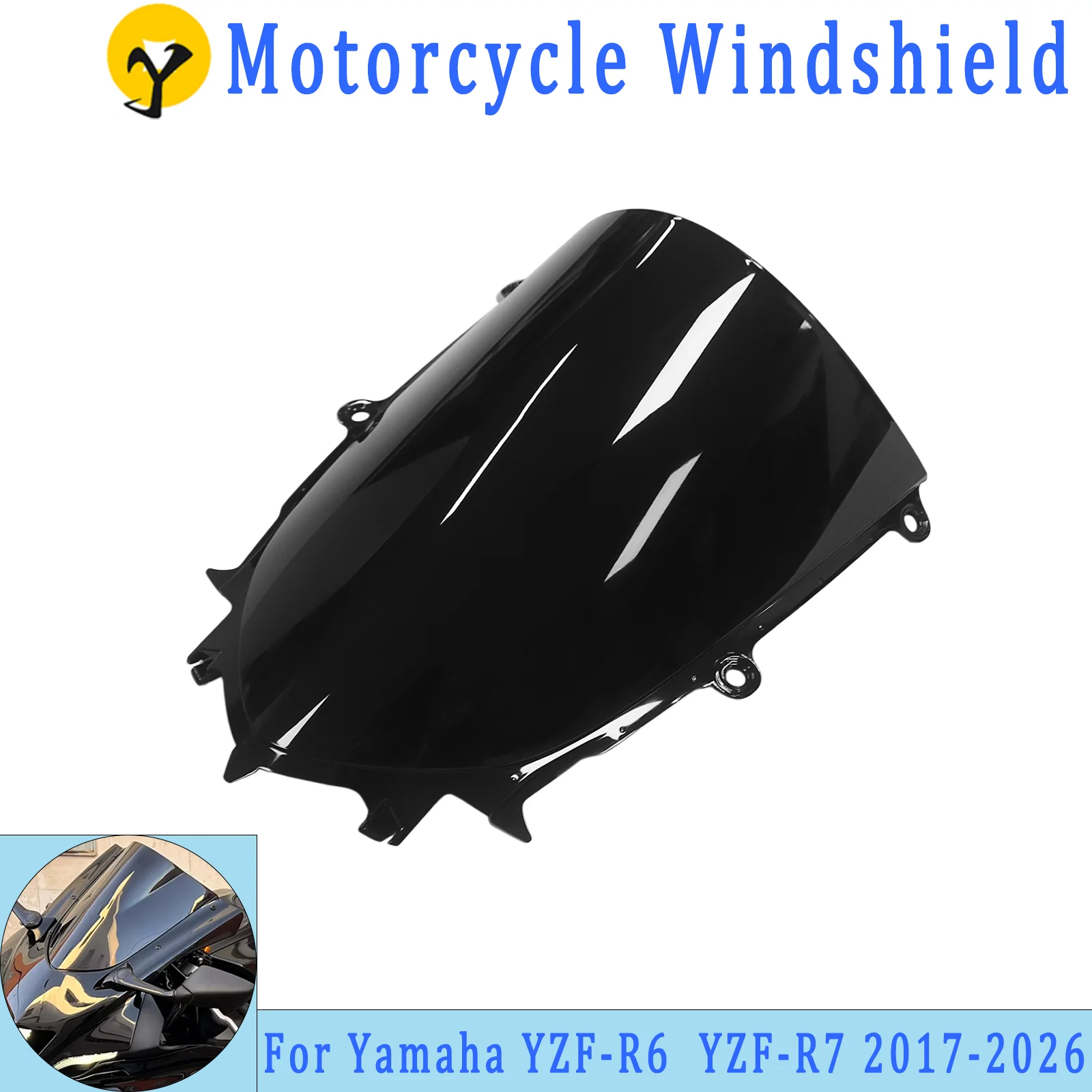 For Yamaha R6 2017-2026 R7 2021-2026  Motorcycle Front Windshield Windscreen Screen accessories Fairing