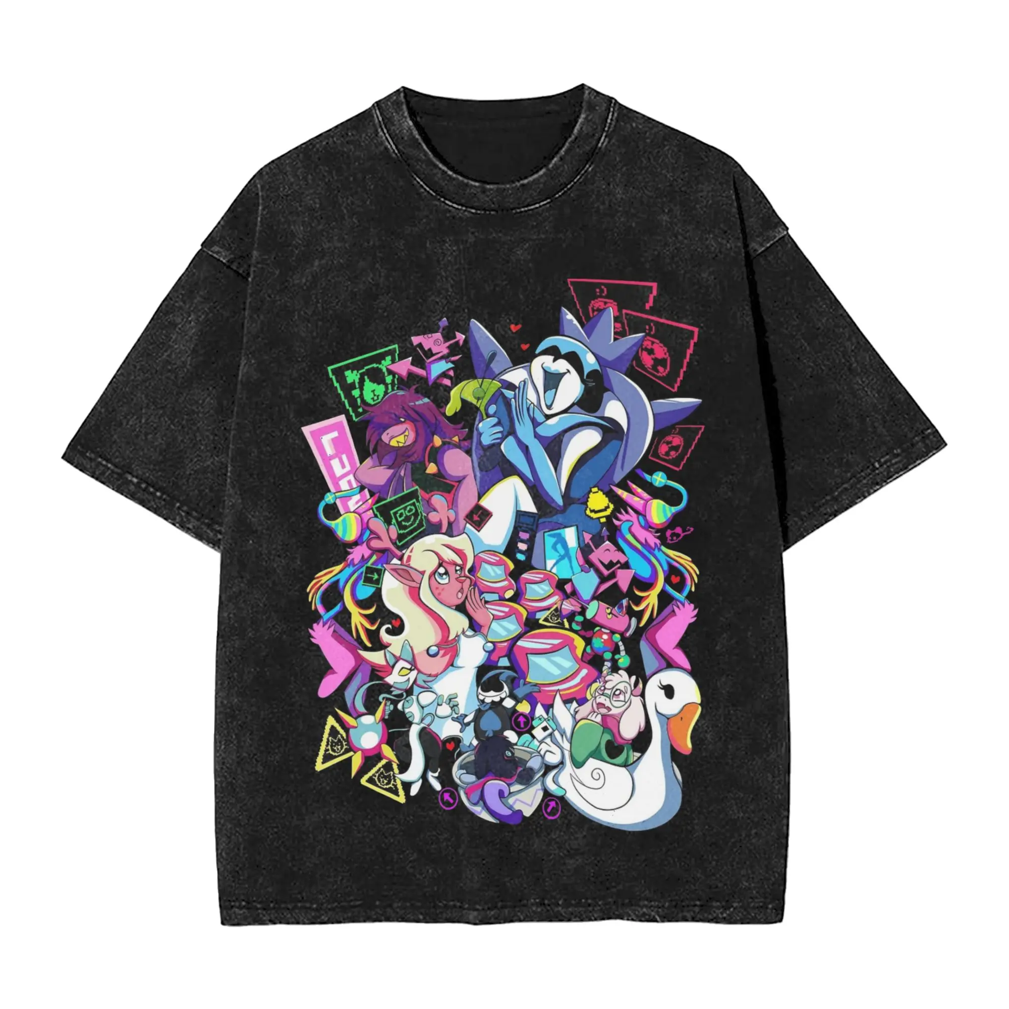DELTARUNE Chapter T Shirts Washed 100% Cotton Oversize T-Shirt  Vintage for Men Women Tops Streetwear Summer Tees