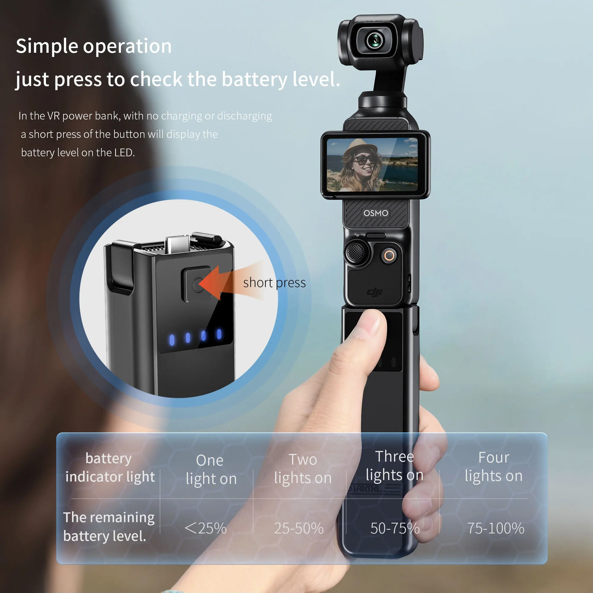 For DJI Osmo Pocket 3 Accessories Charger Mobile Power Bank 4000mAh Battery Handheld Fast Charging Charger Camera Extension Rod