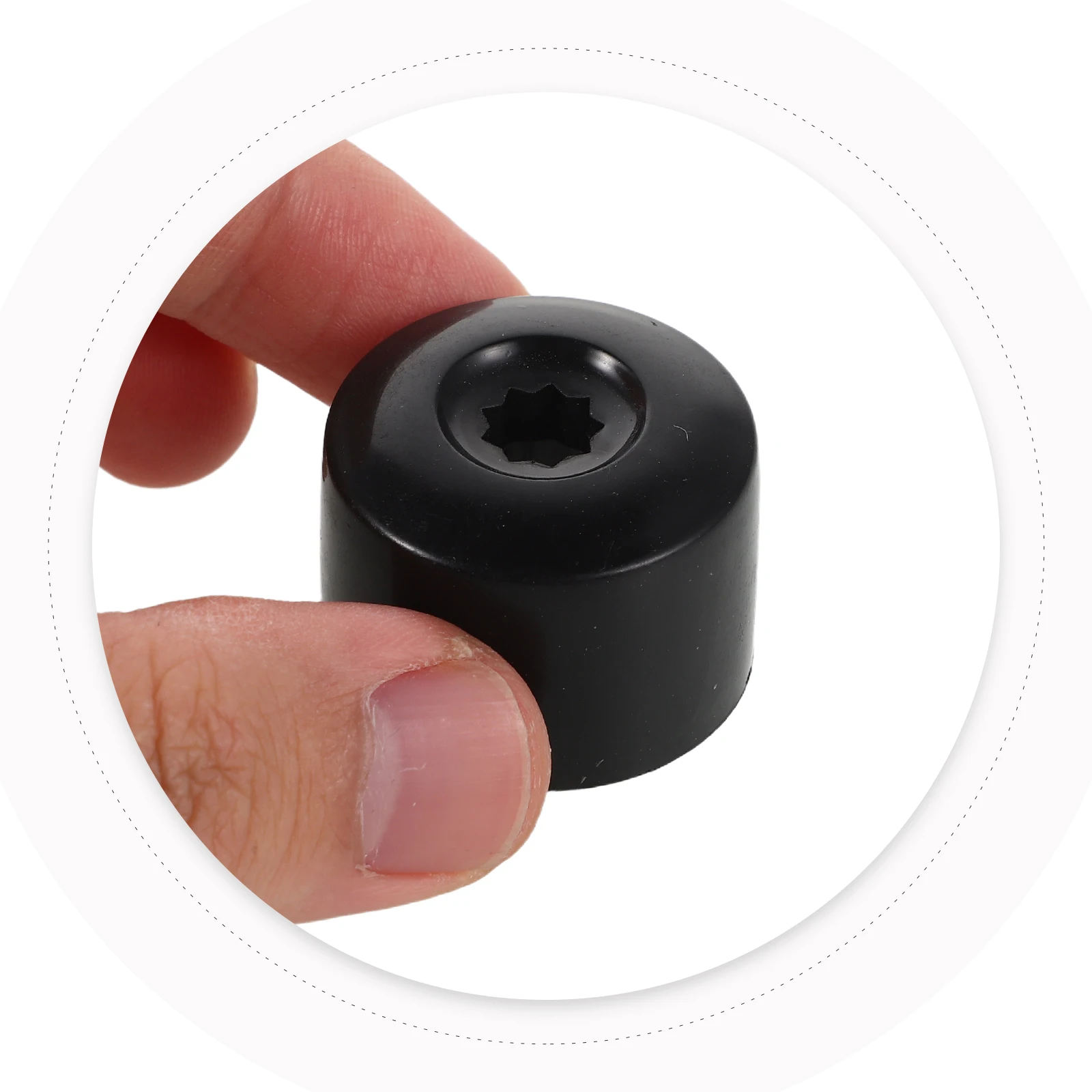 

20 Pcs Car Hub Nut Cover Cars Accessories Lug Caps Center Black Pp Hexagonal Tire Covers