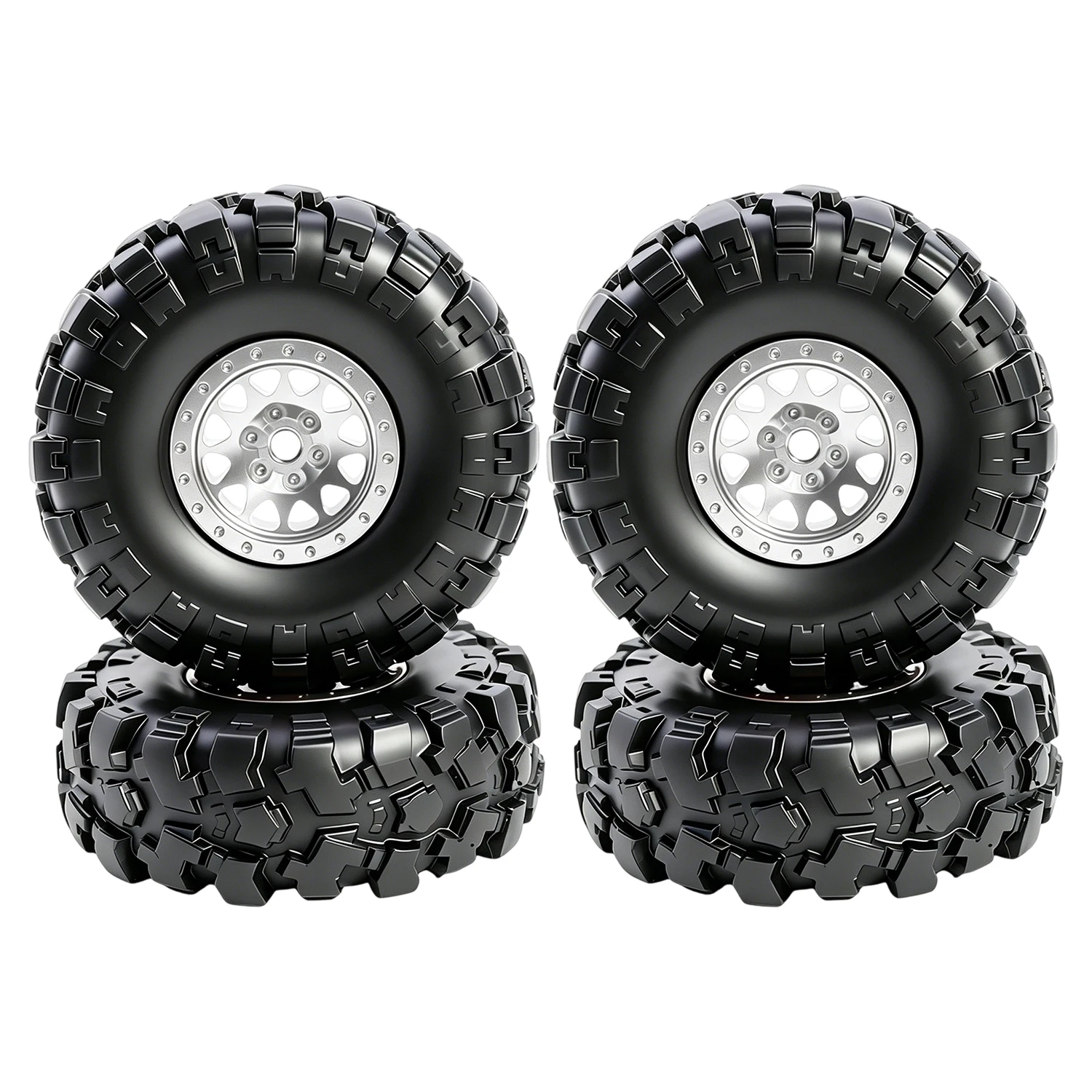 Ruedas de aluminio CNC de 0.7 pulgadas con neumático y latón para Axial SCX30 1/30 RC Crawler Jeep Wrangler JLU Ford Bronco, piezas de mejora
