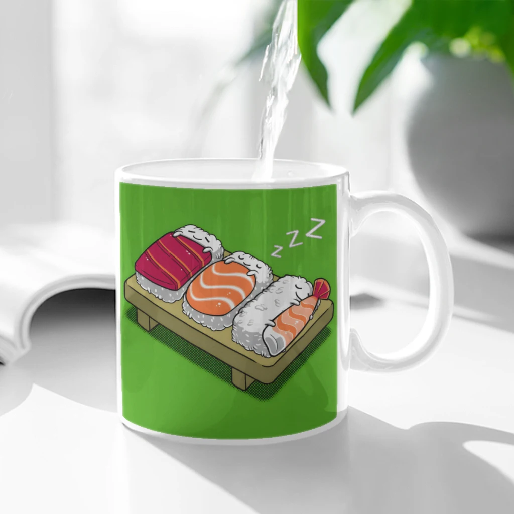 

Sleepy Sushi Ceramic Cup Coffee Oatmeal Breakfast Cup Creative Personality Mug
