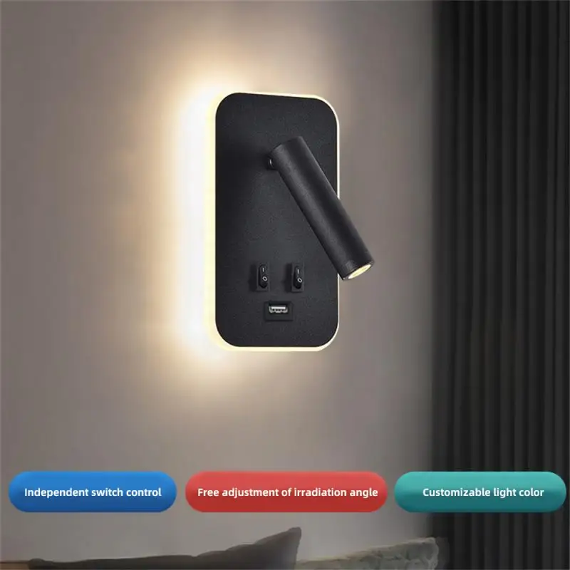 

Adjustable Led Lights Reading Sconce Lamp Bedside Wall Lamp Nordic Minimalist For Bedside Bedroom Hotel Corridor Spotlights 220v