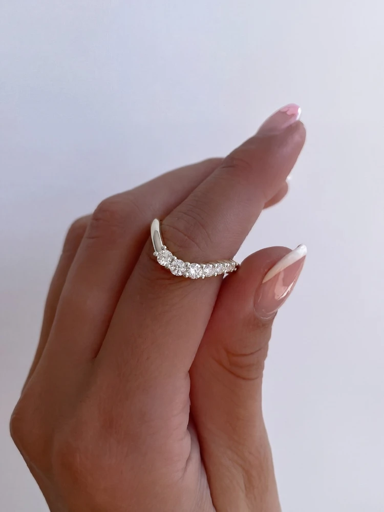 925 Sterling Silver Minimalism Fashion Wave Zircon Ring For Women Engagement Wedding Anniversary Party High Quality Fine Jewelry view 3