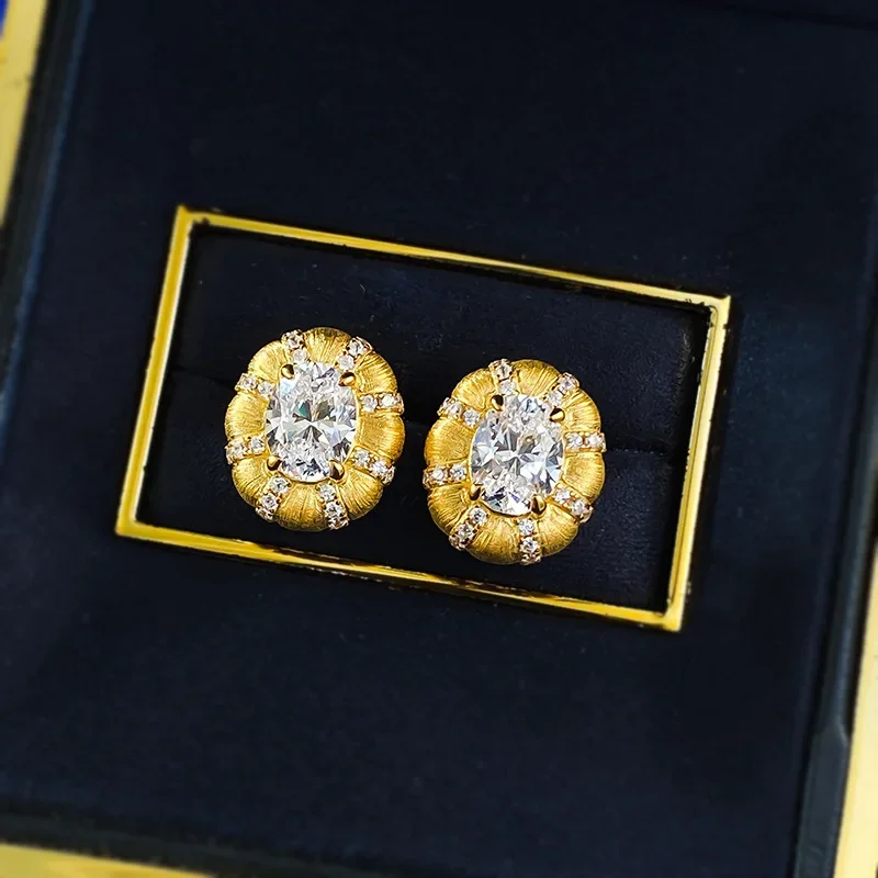 

Новый модный темперамент из чистого серебра S925, позолоченный, легкая роскошная матовая мастерство, ювелирные изделия 1,5 карата