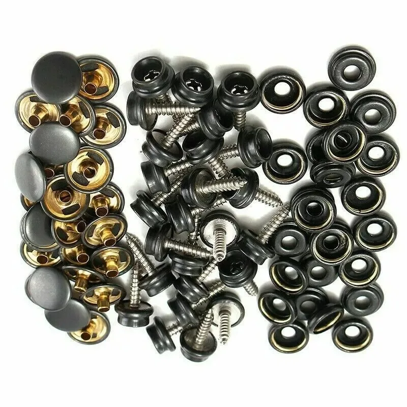 26 Sets Stainless Steel Screw Snap Buttons For Tarpaulin Tarpaulin Tent Boat Socket Buttons Car Canopy Fastener Accessories