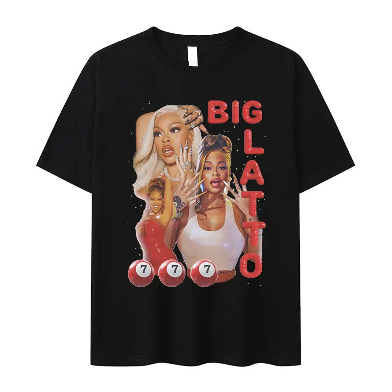 Rapper Big Latto Print Graphic T Shirt Men Women Retro High Quality Fashion T-shirts Hip Hop Oversized Cotton T-shirt Streetwear