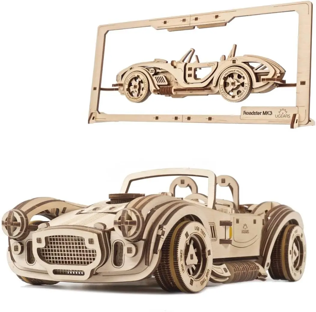 

Vintage Car Model Kit - Drift Cobra & Roadster Models - Innovative 2.5D Puzzles - Classic Muscle Car Wood