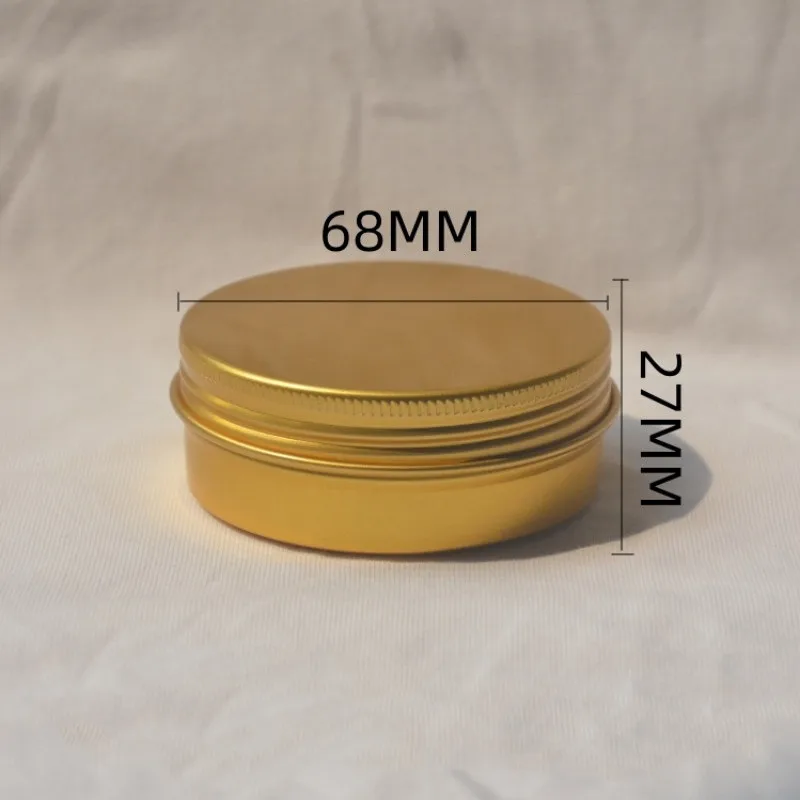กระปุกอะลูมิเนียมสีทอง 200 ชิ้น ขนาด 60 มล. กล่องอะลูมิเนียมเปล่า 2 ออนซ์ กระปุกกลมสำหรับลิปบาล์ม ครีม และเครื่องสำอาง