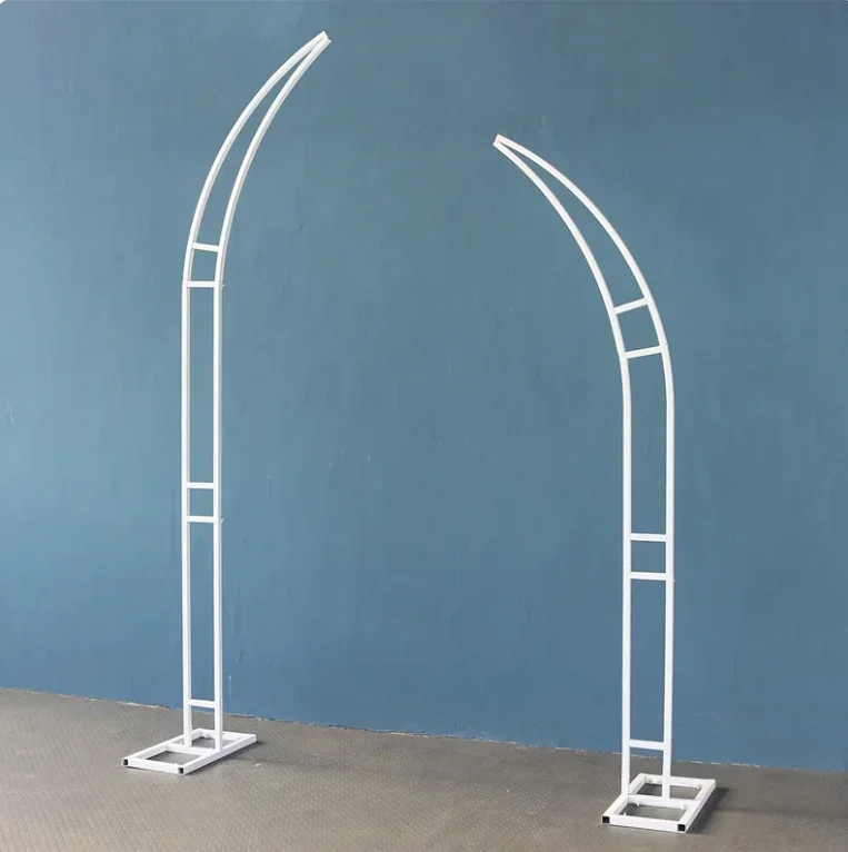 2Pcs Arched Wedding Backdrop Flower Stands,Wrought Iron Stands,High Quality Outdoor and Indoor Garden Background Decor Props