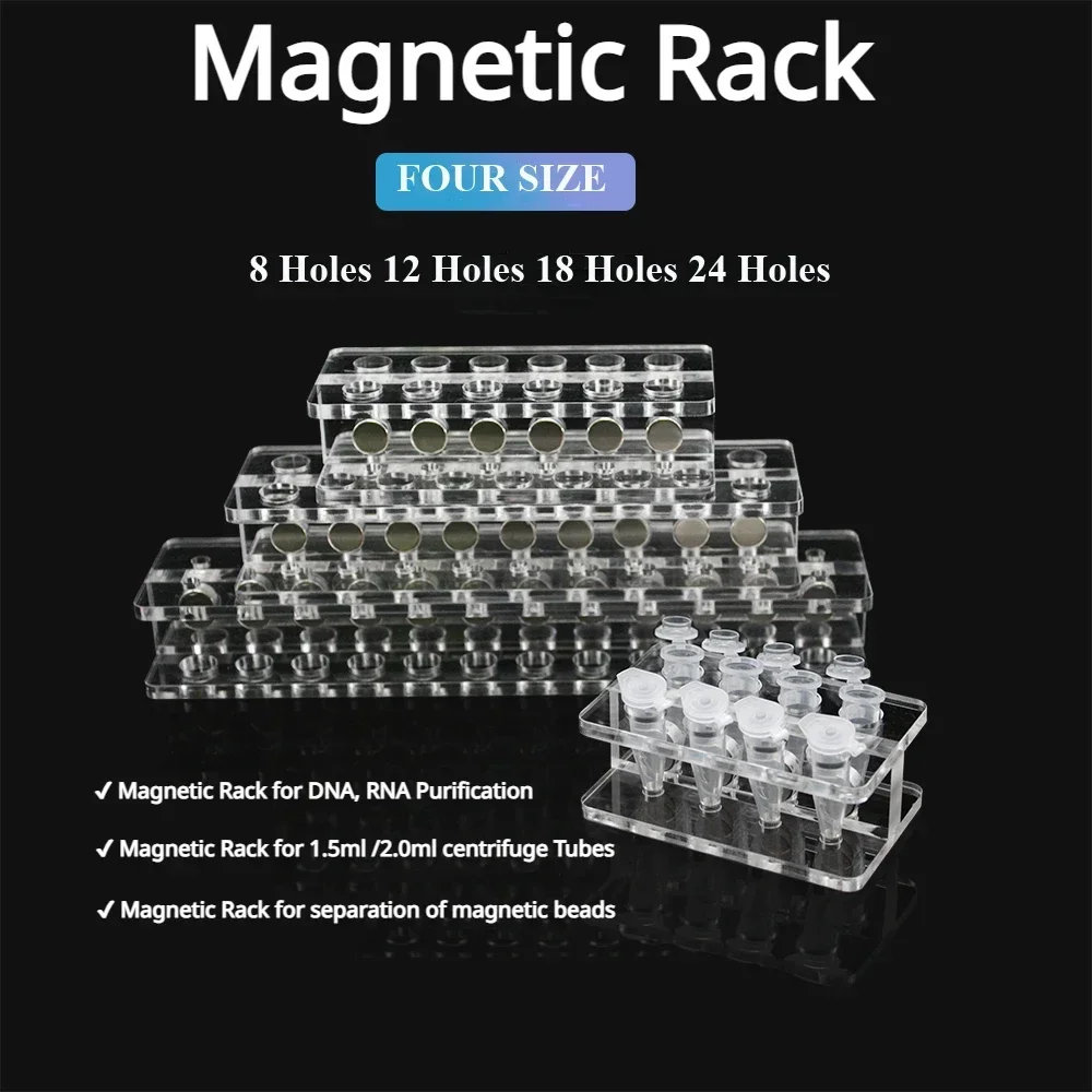 

Biosharp Magnetic Holder 1.5ml/2ml Centrifuge Tube Rack Centrifuge Tube Holder Biological Magnetic Bead Separation Test