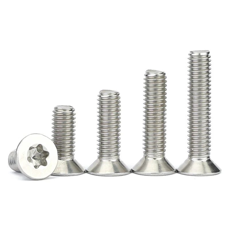 10pcs/lot Six-Lobe Torx Flat Countersunk Head Screw Bolt M1.6 M2 M2.5 M3 M4 M5 M6 M8 304 A2-70 Stainless Steel GB2673