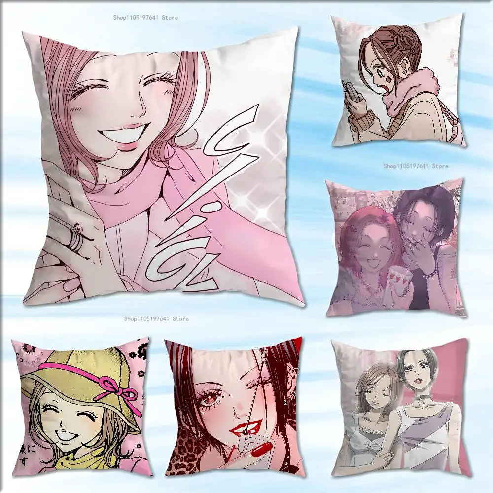 

Anime N-Nana Osakis and Hachis Pillow Case For Sofa Decor Car Office Room Printing Cushion Cover Decorations and Protector