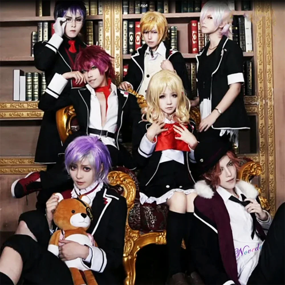 

Anime DIABOLIK LOVERS Cosplay Laito Sakamaki Shu Ayato Komori Yui Mukami Ruki Cosplay Costume Jacket JK School Uniform Wig Suit