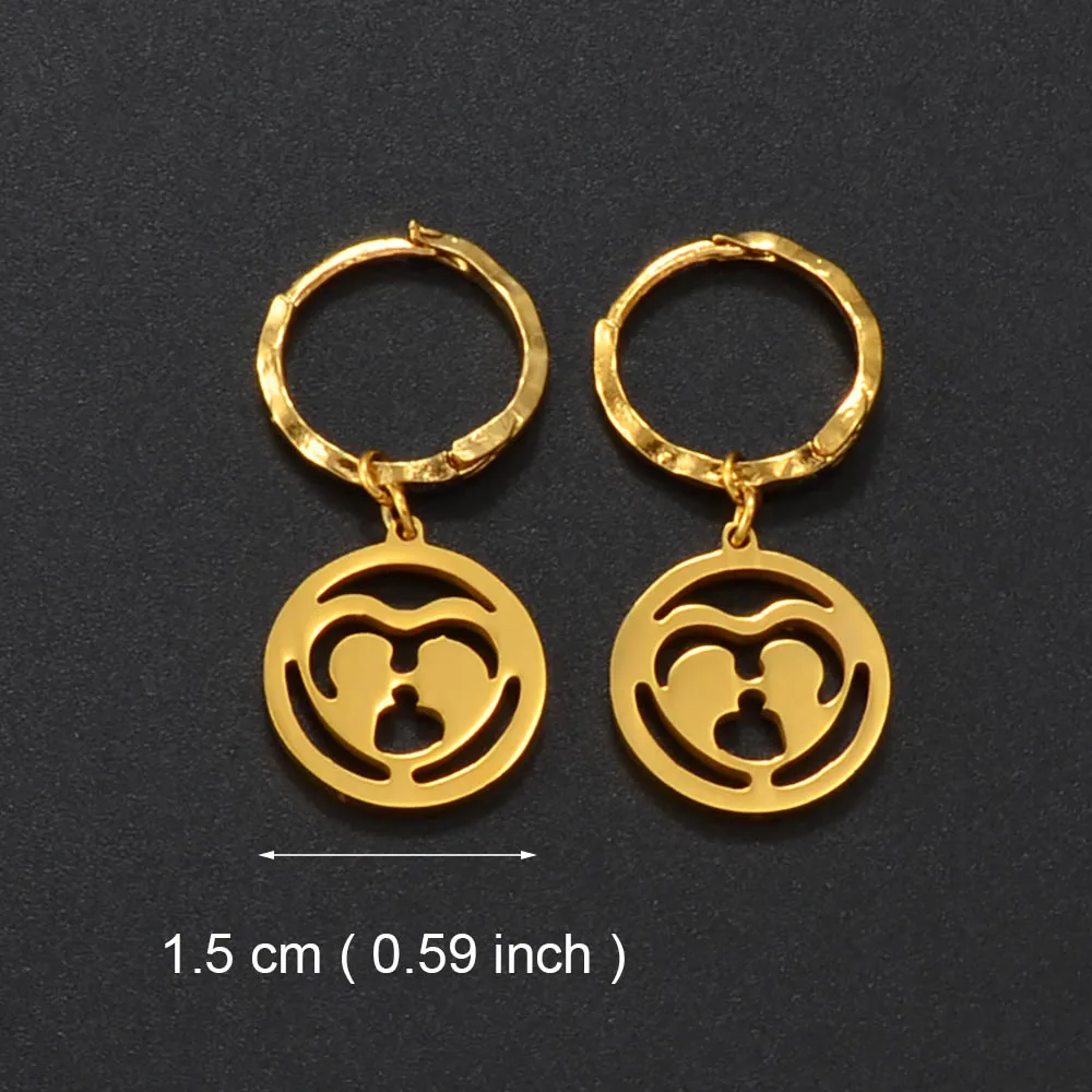 Anniyo Small Earrings for Women Girls Gold Color and Stainless Steel Kiribati Earring Island Style Jewelry #034021