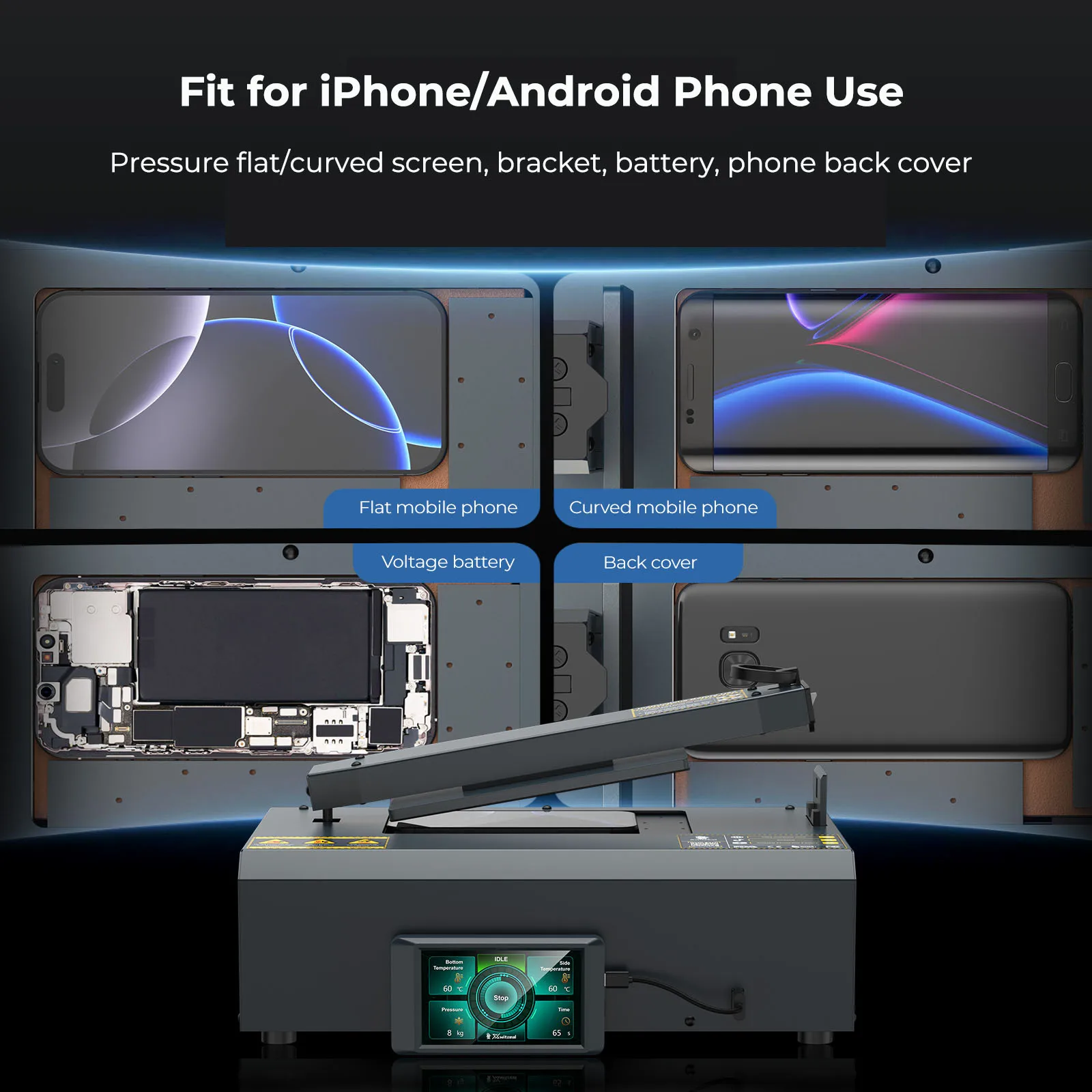 Xwitzeal® BY1 Universal Phone Heating Holding Pressure Maintaining Machine Mobile Phone Sealing Laminating Platform Repair Tool