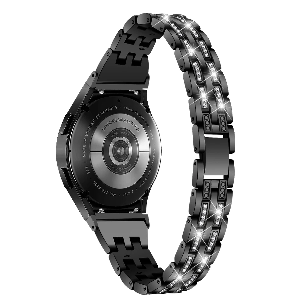 เพชรสําหรับ Samsung Galaxy Watch 7 6 5 4 FE 44 มม.40 มม./5 pro 45 มม.สร้อยข้อมือโลหะสําหรับ Galaxy Watch 6 คลาสสิก 43 มม.47 มม.