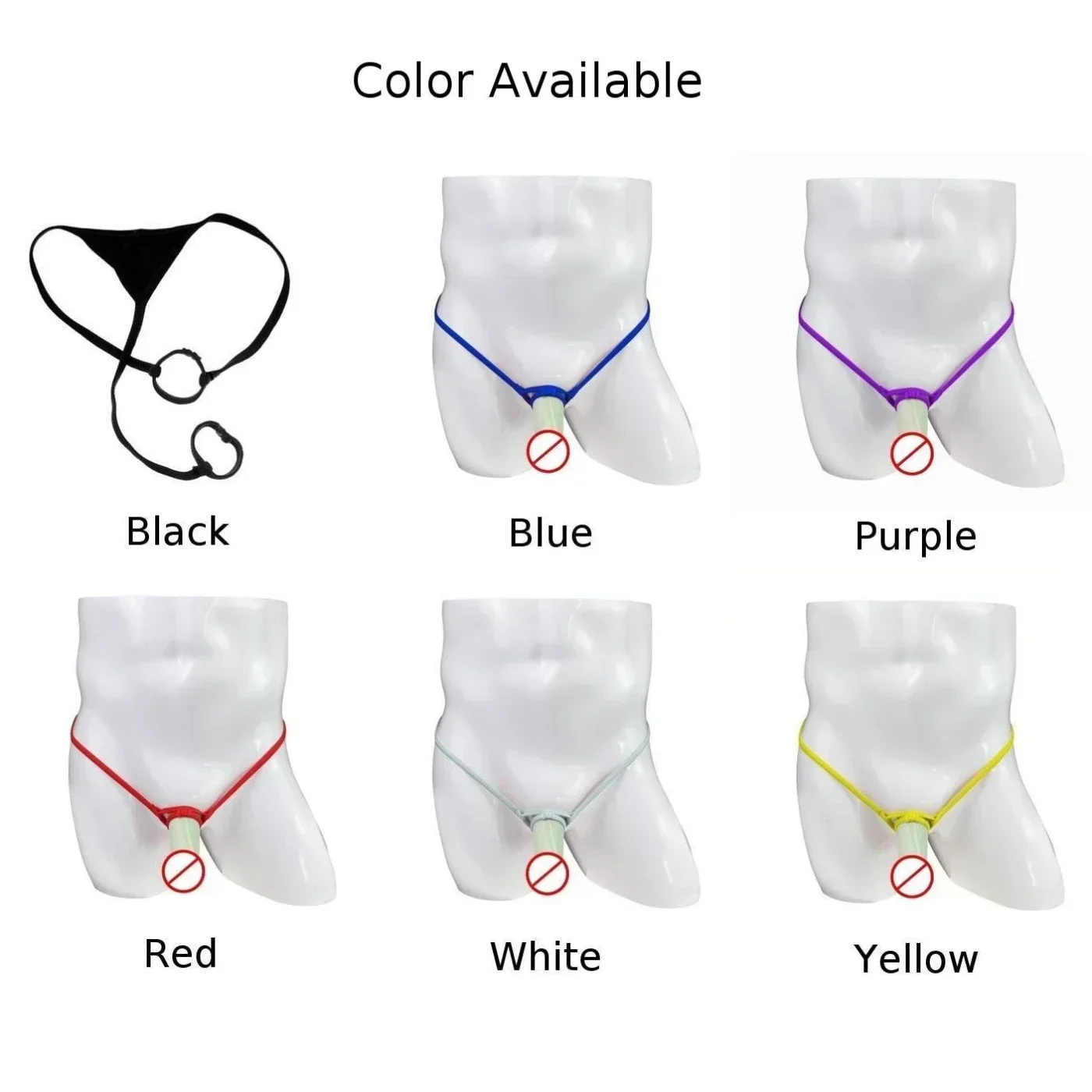 Sexy Mens Cock Ring Underwear Man Open Crotch G-string Hole Thongs Men Erotic Lingerie Crotchless Ultra-Thin G-Strings Panties