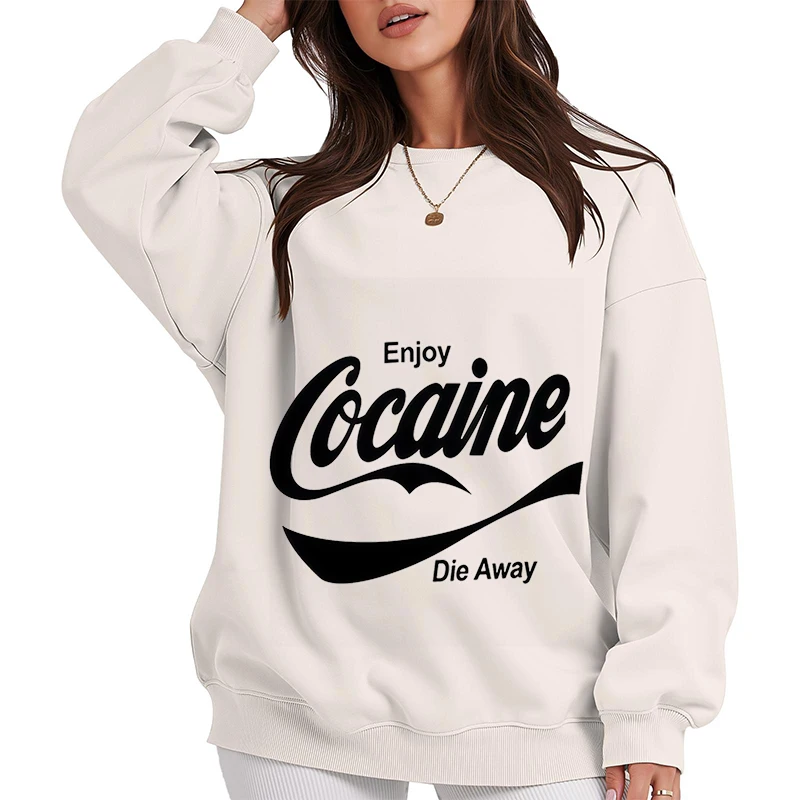 

Женские толстовки с буквенным принтом, повседневные уличные свободные женские пуловеры с круглым вырезом, осенне-зимняя теплая флисовая одежда, кофты, топы