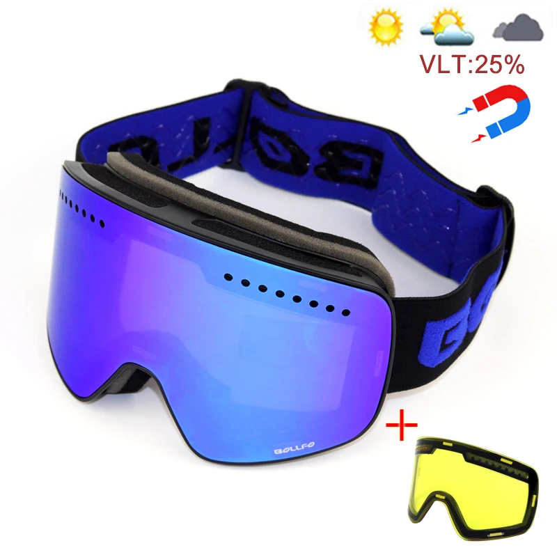 

Snow Glasses Woman Man Magnetic Snowboarding Goggles OTG Double Lens Anti-Fog UV Protection Ski Lunette Antiparras Snowboard