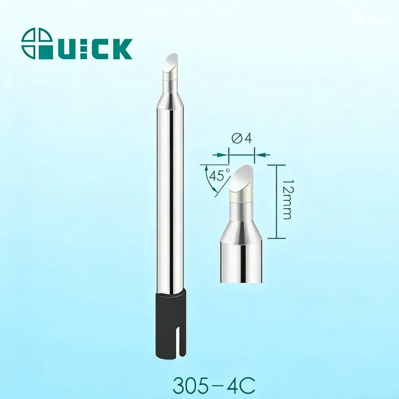 

Professional Lead-Free Nozzle Knife Tip Set For QUICK 303D Soldering Station, J/I/SK/B Type 0.8-4.2mm Tips For Long-Life Use