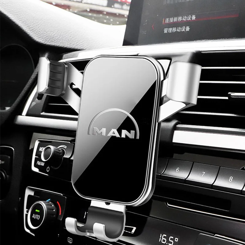 Gravity Car Phone Holder Car Air Vent Clip Mount Mobile Phone Holder For MAN TGX TGM TGA TGS TGE Accessories