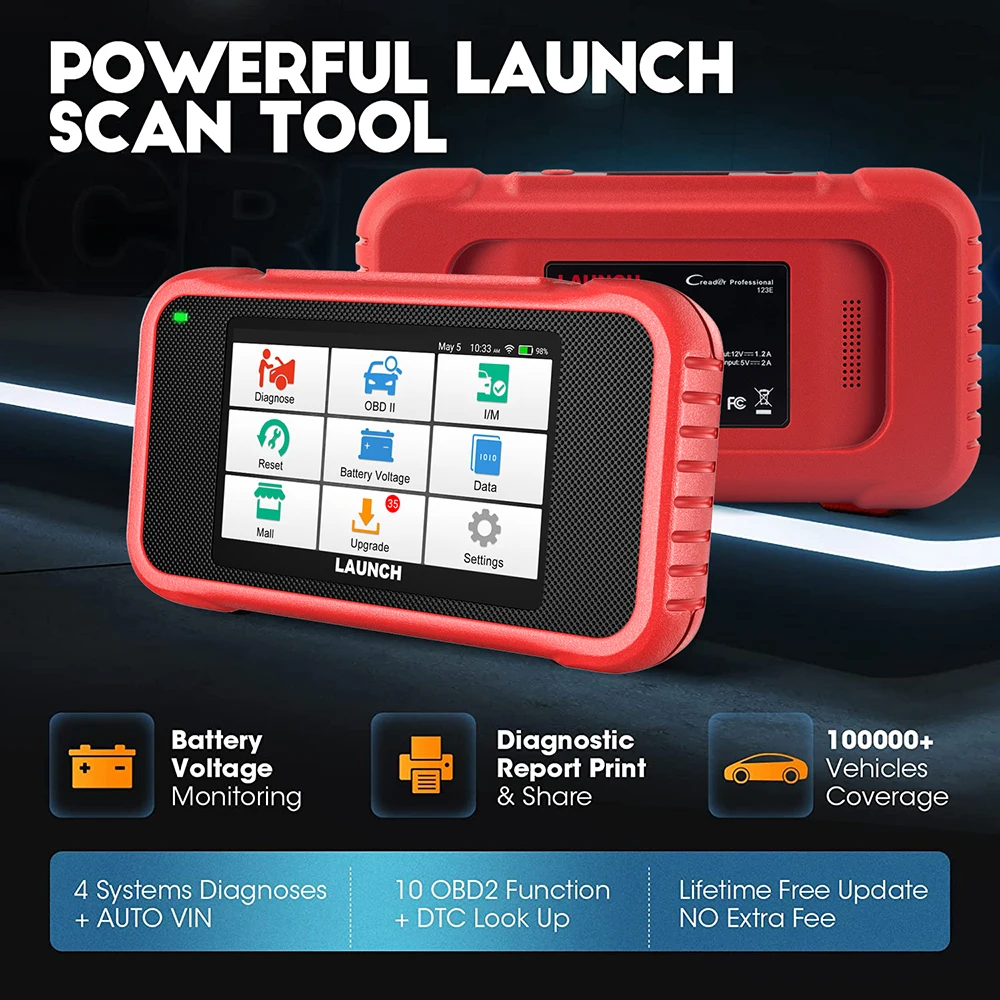 New Lauch X431 CRP123E OBD2 Automotive scanner 4 System Car diagnosis Oil ETC SAS Reset PK CRP123x CRP123i Code reader scan