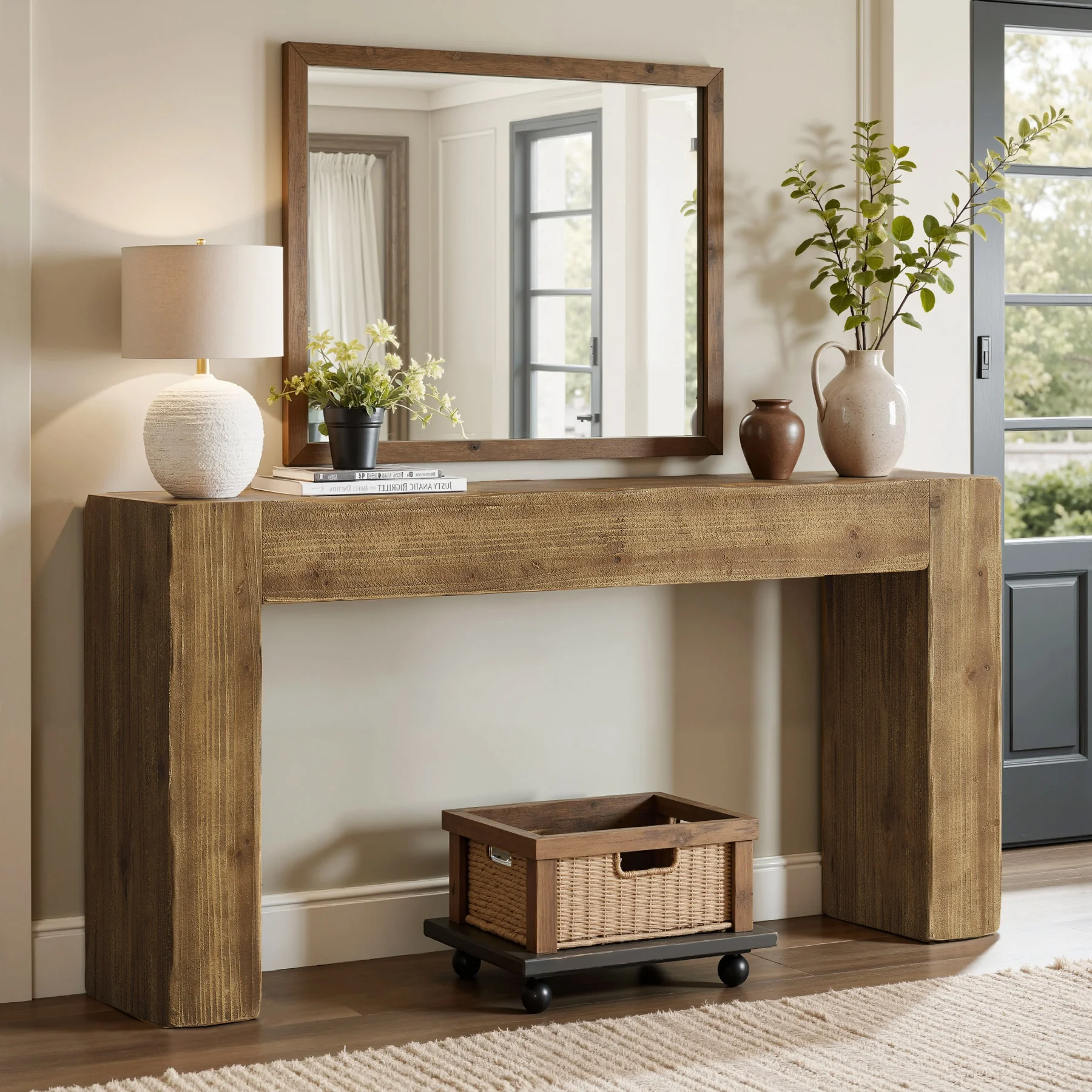 # Direct From Factory Custom-made Solid Wood Minimalist Style Side Table Solid Wood Console Table Living Room Home Furniture