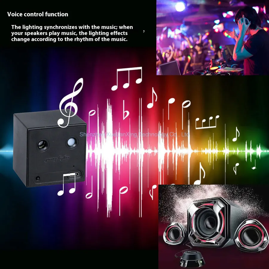 بطارية قابلة للشحن R & G جهاز عرض ليزر ديسكو إضاءة دي جي 64 أنماط الرقص بار تأثير السيارة حفلة عيد الميلاد تزيين مصباح مسرح E01