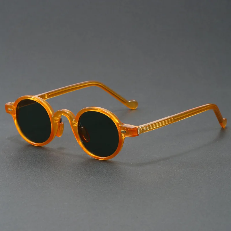 

Orange Vintage Small Round Sunglasses Women Men Classic Luxury Brand Designer Popular Steampunk Shades Hip Hop Sun Glasses UV400