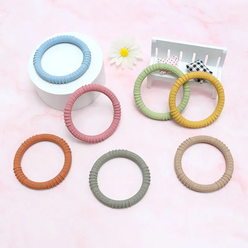 Baby Teething Toys Food Grade Soft Silicone Teether Ring for Babies Easy to Grasp Infant Nursing Chew Toy BPA Free Nowborn Gift