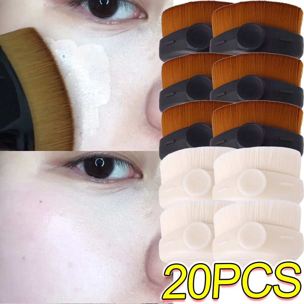 

20PCS Foundation Brush Soft Face Contour Brush BB Cream Blending Mixed Foundation Cream Base Makeup Brush with Cap Makeup Tool