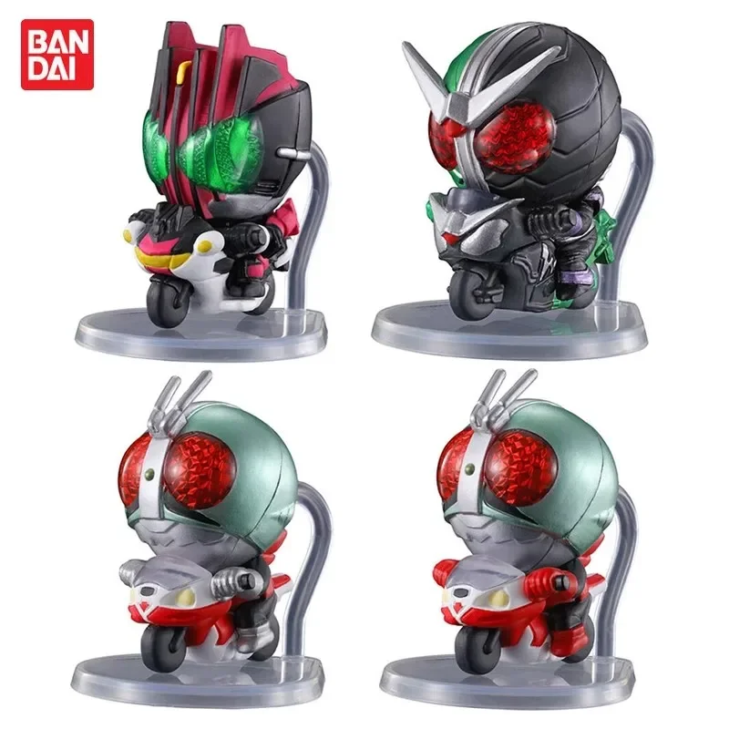 Bandai Genuine 4Pcs Gashapon LET'S RIDE ACTION KAMEN RIDER Anime Figure Toys For Kids Gift Collectible Model Ornaments