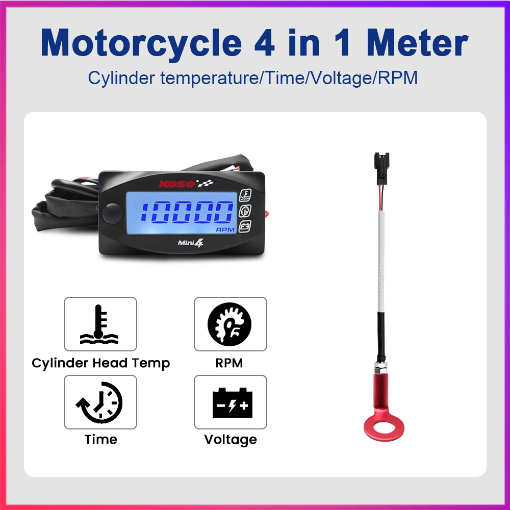 Koso-cilindro cabeça temperatura medidor para motocicleta, temperatura e voltímetro, acessórios para cb500x nmax125 xmax250 300 nmax cb 400