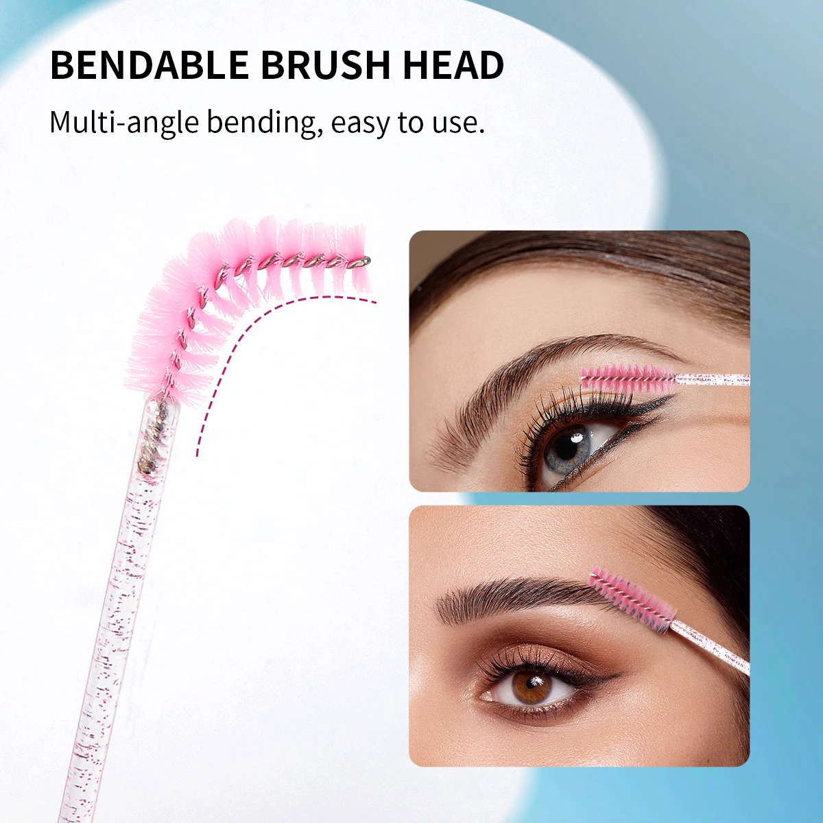 MAGEFY Fake Eyelashes Glue Free 5 Pairs Manga Lashes with Tweezers Mascara Brush Soft Natural Cat Eye Lashes Extension Beauty