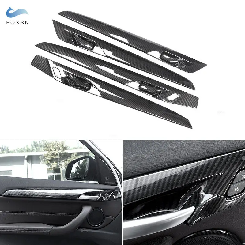 

Car-styling ABS Carbon Fiber Texture Interior Door Panel Strips Door Bowl Cover Trim For BMW X1 F48 X2 F47 2016 2017 2018 2019