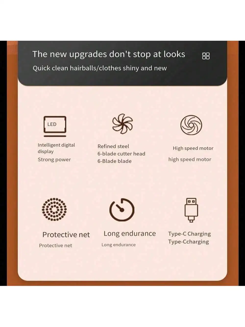 1pc Lcd Display Clothes Lint Remover Usb Rechargeable Electric Fabric Shaver For Home Use