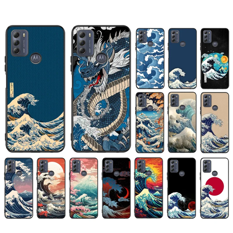 Fashion Great Blue Wave Ocean Phone Case For Moto G84 G23 G24 G31 G32 G41 G51 G52 G53 G54 G71 G82 G42 G62 G200 G Play G Stylus