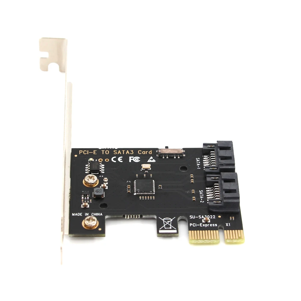 PCI-E To SATA 3.0 Adapter 6Gbps PCI Express SATA 3.0 Controller Card 2 Ports for Windows (R) XP/Server2003/Vista/7/8