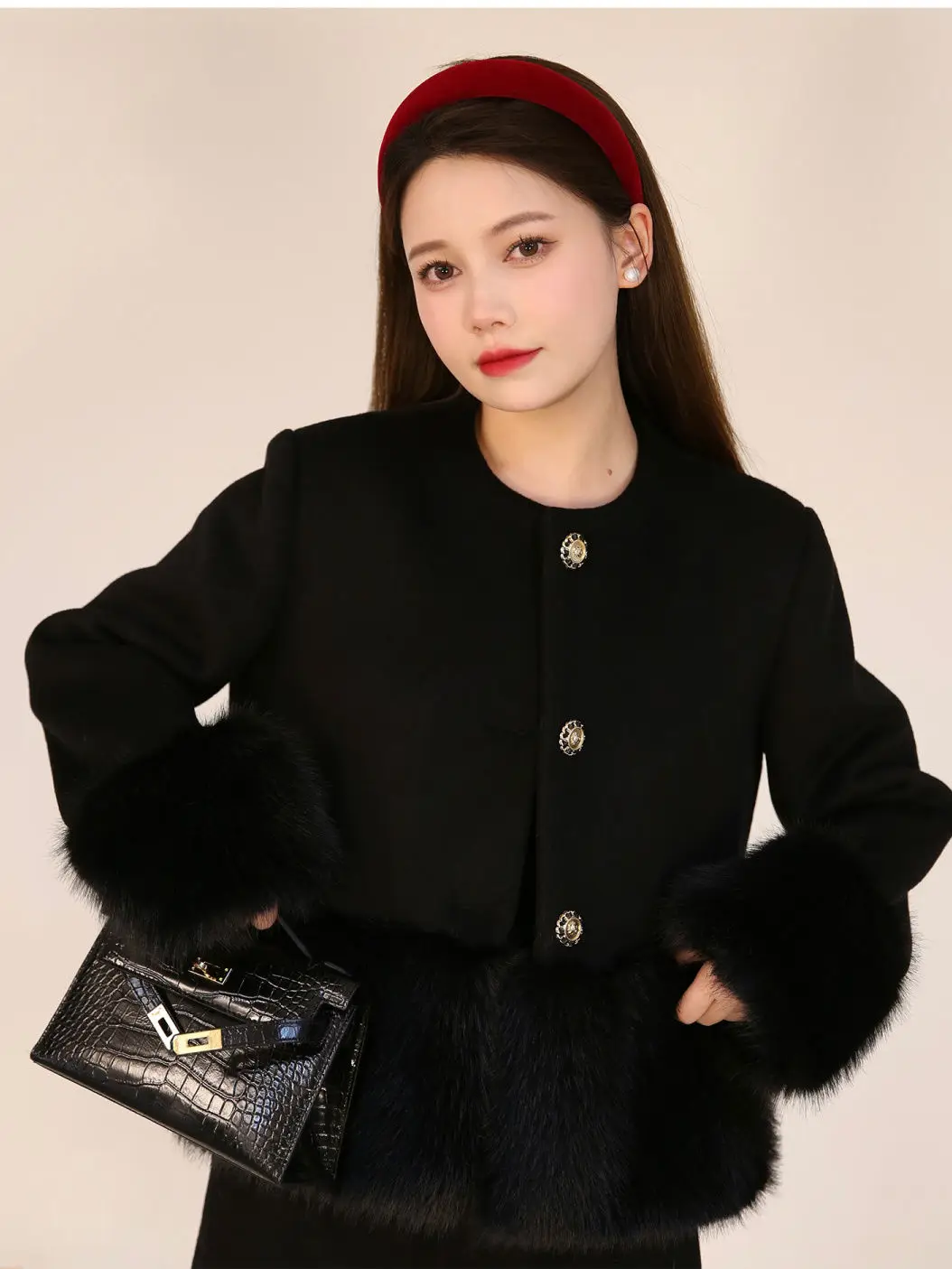 Autumn and Winter New Women's Woolen Jacket Loose Commuting Casual Patchwork Short Jacket