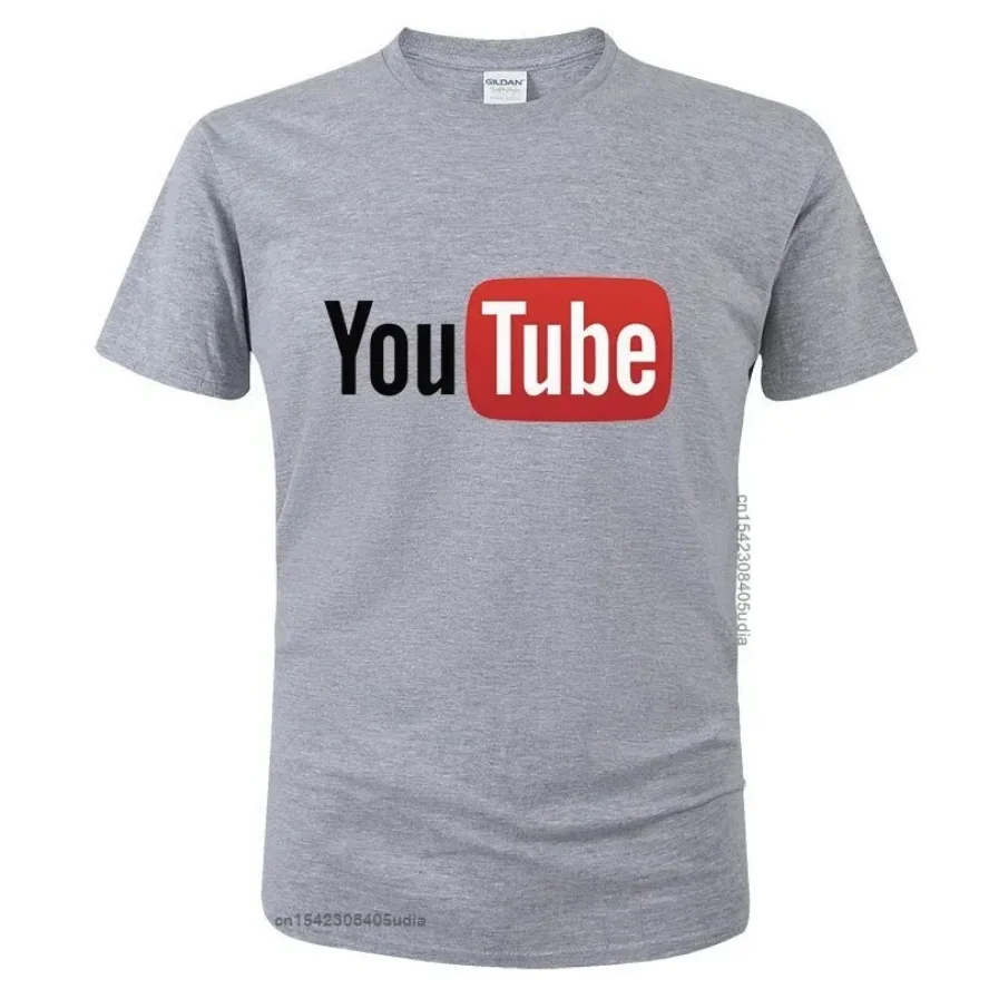 100%cotton Summer Funny Male T-Shirt Youtube Printed Cotton T-Shirt Men You Tube T Shirt Men Women Brand Tees Cotton Shirt Tops