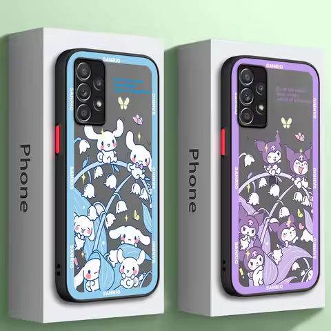 Phone Case For Samsung A52 A53 A12 A13 A14 A21s A22 A24 4G A32 A34 A54 A70 A72 A73 5G Matte PC Cover Cute Cartoon Kuromi Melody