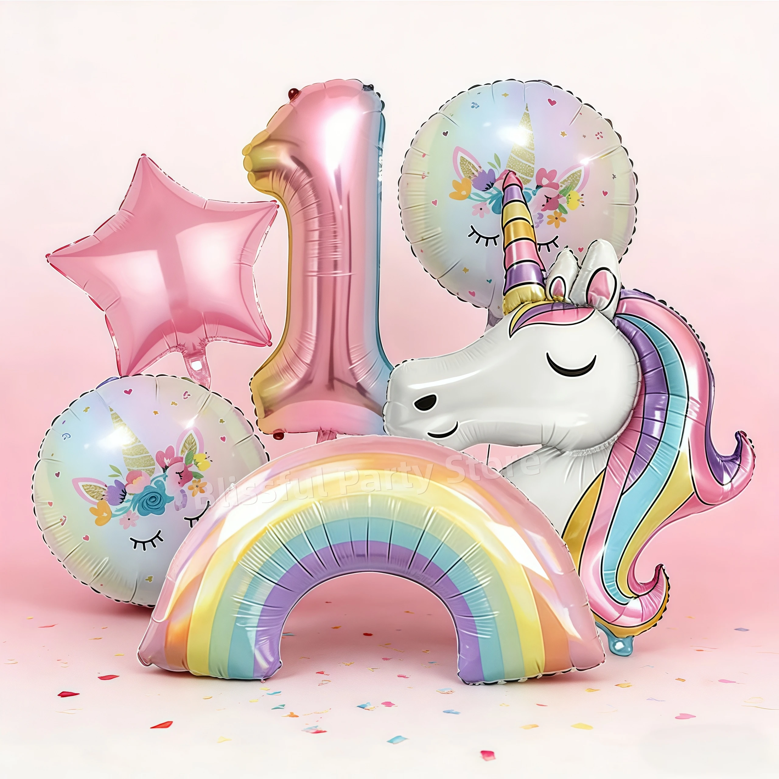 Regenbogen Einhorn Aluminium Ballon Geburtstag Party Dekoration Farbverlauf Anzahl Ballon Einhorn Party Liefert Baby Dusche Globos