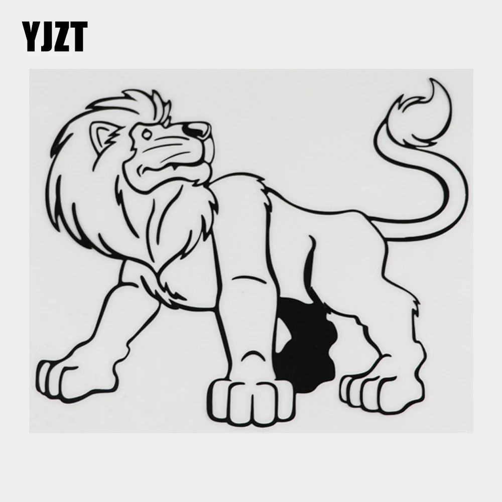 YJZT Amusing Majestic Jungle Lion Vinyl Decal Car Sticker Black/Silver Bumper Motorcycle 10C-0108