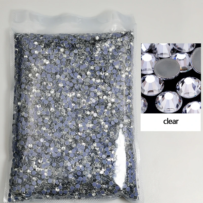 Wholesale 14400pcs/bag Bulk Flatback Hot Fix Rhinestones SS3-SS20 Nail Crystals Rhinestons For 3D Nail Art Design Decorations